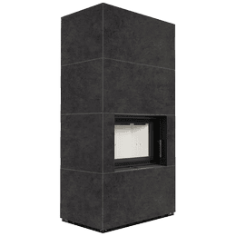 Moduļu kamīns KRATKI FLOKI BOX 8 kW Ø 160 kvarca aglomerāts FOKOS GRAFITE