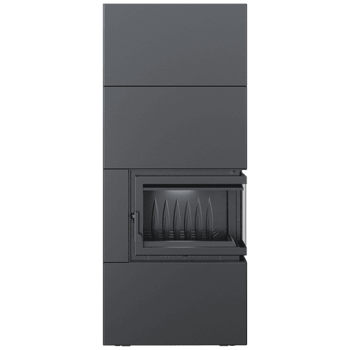 Chimenea Modulares Simple Box 8 kW Ø 200 negro puerta de cierre automático