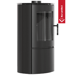 Poêle à bois en acier KRATKI FALCON Ø 150 10 kW Revêtement Thermotec noir