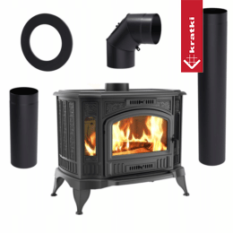 Soba din fonta KRATKI K9 Ø 150 9 kW cu accesorii