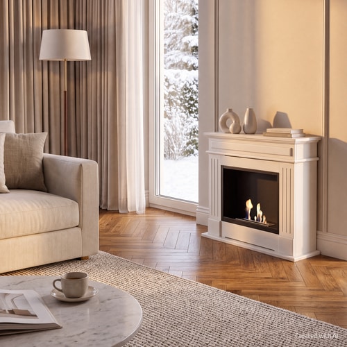 Portal biofireplace KRATKI NOVEMBER white for self-assembly