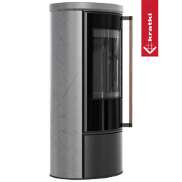Krbová kamna ERIK Ø150 5,5kW GREY SATIN keramika černý termotec Jatoba