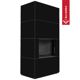 Murspis Kratki FLOKI BOX Ø 160 8 kW kvartskomposit Nero Assoluto med svart beklädnad