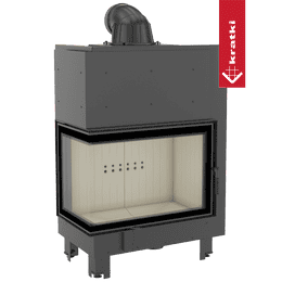 Steel fireplace KRATKI MBA left 17 kW Ø 200 Bent glass