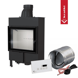 ατσάλινο ενεργειακό τζάκι KRATKI LUCY SLIM 8 kW Ø 160 MSK GLASS