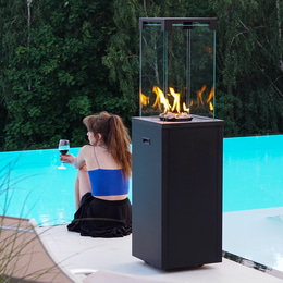 Plinski grelec PATIO LIGHT črne barve
