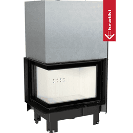 Steel fireplace KRATKI MBZ left 13 kW Ø 200 Lift-up self closing door