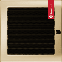 Ventilasjonsdeksel 22x22 gull - belagt med persienner