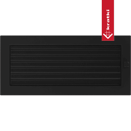 Kratka wentylacyjna kominkowa 17x37 czarna z żaluzją