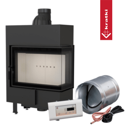 Smart steel fireplace KRATKI LUCY SLIM EKO right 8 kW Ø 160 MSK
