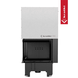 Kamineinsatz aus Stahl KRATKI VNL 610/430 9 kW Ø 200 mit Schiebetür schwarz Verkleidung