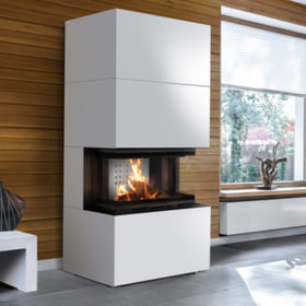 Modular fireplace NBC/EASY BOX 7 kW Ø 160 steel casing Bianco