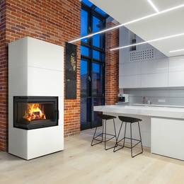 Krb SIMPLE 8 levý BS s ocelovým pláštěm BOX - bílý samozavírací dvířka