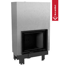 Chimenea de leña de acero KRATKI MBZ 13 kW Ø 200 puerta elevable thermotec negro
