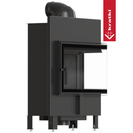 Stalen haard KRATKI LUCY SLIM rechts 10 kW Ø 160 zwart thermotec