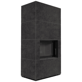 Cheminée modulaire FLOKI BOX 8 kW Ø 160 Quartz fritté FOKOS GRAFITE thermotec noir