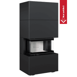 Modulær peis NBC/EASY BOX 7 kW Ø 160 stålhus Sort Med lukkedører