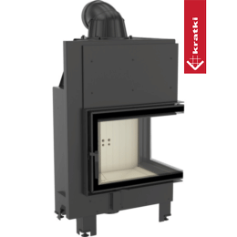 Steel fireplace KRATKI MBZ right 13 kW Ø 200 self closing door