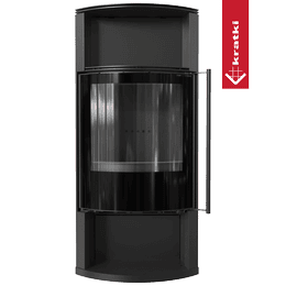 Stufa a legna in acciaio KRATKI TOFA Ø 150 8 kW thermotec nero