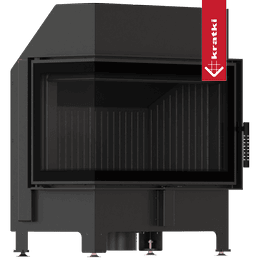 Focar semineu KRATKI ZIBI ECO 9,9 kW Ø 180 colt stanga, termotec negru