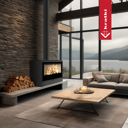 Wood burning steel stove KRATKI KARI 95 Ø 180 14 kW | Kratki