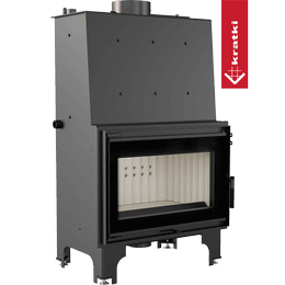 Vattenmantlad insatskamin Kratki AQUARIO O 16 kW Ø 200 med dubbelt glas