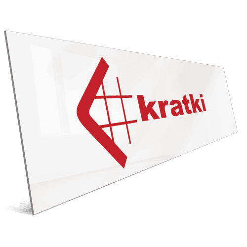 Tablero con el logo KRATKI 150x40 cm