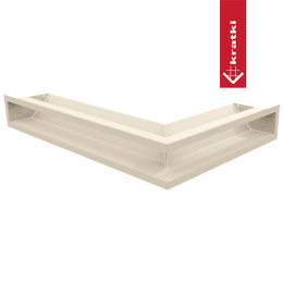Kratka wentylacyjna kominkowa LUFT narożny lewy 60x40x9 kremowa Slim