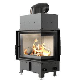 Steel fireplace FLOKI S right 8 kW Ø 160