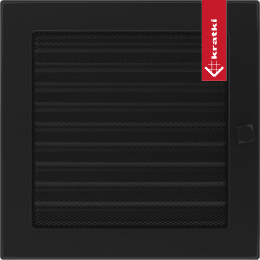 Ventilasjonsdeksel 22x22 sort med persienner