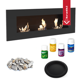 Wall mounted bio-fireplace DELTA3 glazing set mix
