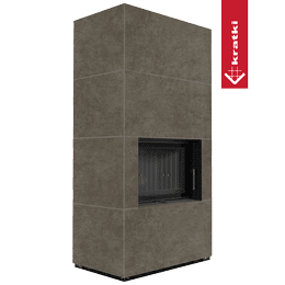Modular fireplace KRATKI FLOKI BOX 8 kW Ø 160 quartz sinter FOKOS PIOKRATKI MBO black thermotec