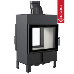 Steel air fireplace 12 kW Double glazing