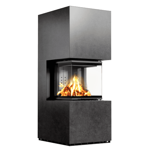 Modular fireplace NBC 500/500 Low 8 kW Ø 200 Lift-up Sinter FOKOS GRAFITE