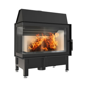 Steel fireplace ZIBI left 11 kW Ø 180 pyrolysis