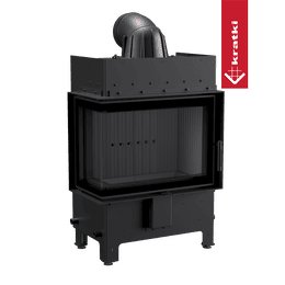 Chimenea de leña de acero KRATKI LUCY SLIM izquierda 8 kW Ø 160 thermotec negro