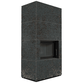 Modular fireplace FLOKI BOX 8 kW Ø 160 quartz sinter OXIDE NERO black thermotec