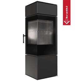 Σόμπα από χάλυβα ξύλου THOR Ø 150 8 kW μαύρη επένδυση thermotec