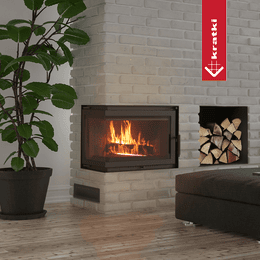 Chimenea de leña de hierro fundido KRATKI SIMPLE izquierda 8 kW Ø 200 automático