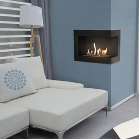 Wall mounted Bioethanol fireplace DELTA right-sided 70 cm TÜV
