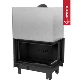 Stålpeis GRATKI MBO høyre 15 kW Ø 200 Lift-up Bøyd glass sort thermotec