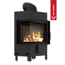 Stålpeis KRATKI LUCY venstre 12 kW Ø 200 sort thermotec fôr