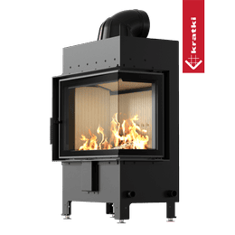 Chimenea de leña de acero KRATKI LUCY derecha 12 kW Ø 200