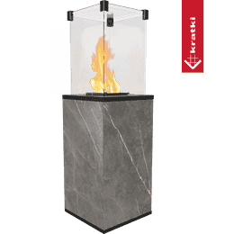 Plinska grijalica za terasu Quartz Sinter Base Panel Naturali Grey ručna 8,2 kW