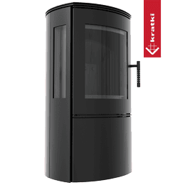 Ocelová kamna na dřevo KRATKI FALCON VIEW Ø 150 10 kW černá Thermotec