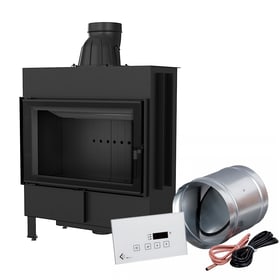 Smart steel fireplace LUCY 14 kW Ø 200 black thermotec MSK GLASS