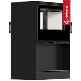 Kaminofen tunnel KRATKI KARI 80 12 kW Ø 180 mit Holzfach