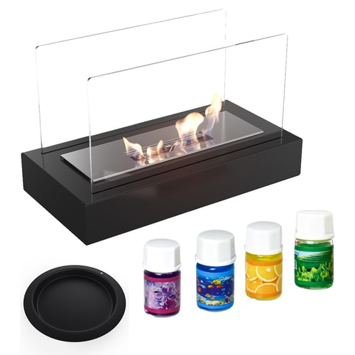 Tabletop Bioethanol fireplace GALINA TÜV accessories set