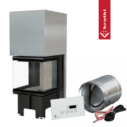 ατσάλινο ενεργειακό τζάκι KRATKI NBC 500/500 8 kW Ø 200 Lift-up MSK GLASS