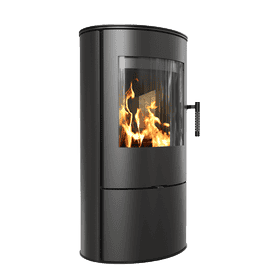 Estufa de leña de acero ROLLO 7 kW Ø 150 thermotec negro